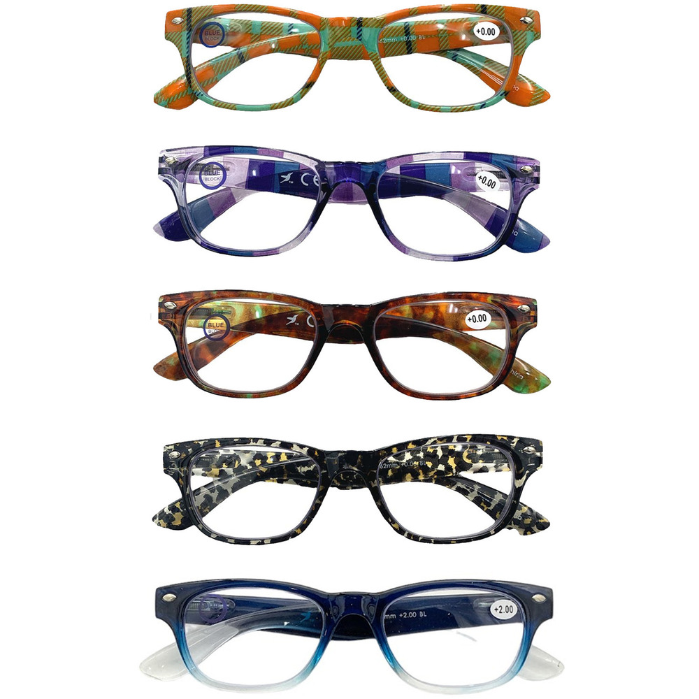 Hummingbird 5-pack Set Basel Blue Light Reading Glasses Multi